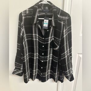 Tommy Hilfiger Black and White Checkered Shirt